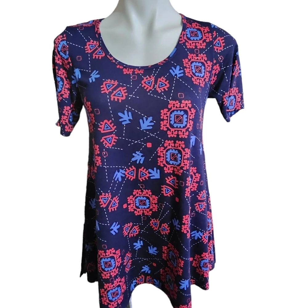 LuLaRoe Perfect T Navy Snowflake print Size XXS